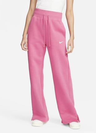 Женские брюки с высокой талией nike sportswear phoenix fleece women's high-waisted wide-leg tracksuit