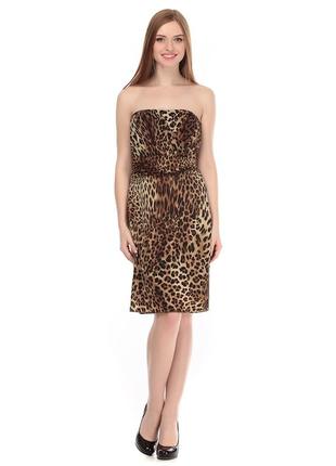 Платье бюстье леопардового принта mango1 фото