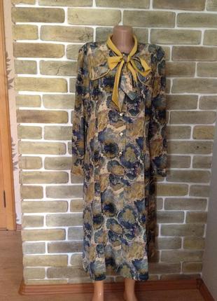 Красиве вінтажне плаття з бантом англія кишені в бічних швах розмір 16