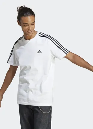 Футболка adidas essentials single jersey 3-stripes1 фото