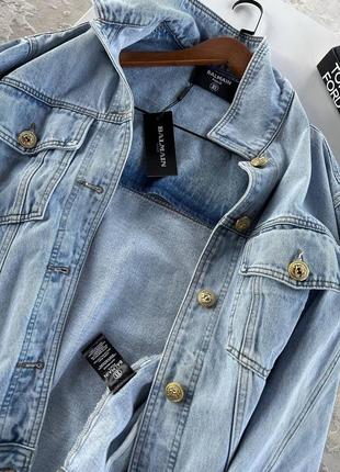 Джинсовая куртка джинсовка balmain8 фото