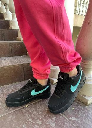 Ексклюзивні жіночі чорні кросівки nike air force 1 low tiffany 🆕