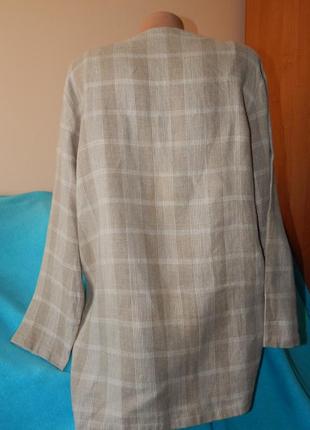 Летний льняной кардиган, удлиненный пиджак накидка3 фото
