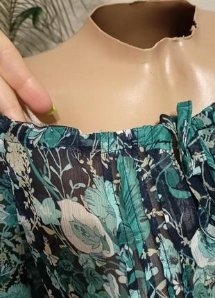 Летняя облегченная блуза бохо в цветы3 фото