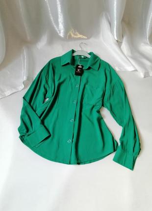 Летний хлопковый костюм рубашка оверсайз длинные брюки палаццо с карманами цвет зелёный розовый фукс5 фото
