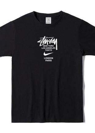 Футболка nike x stussy чорна чоловіча