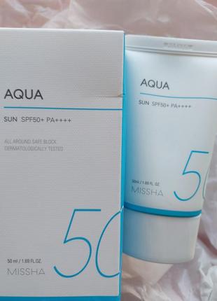 Увлажняющий солнцезащитный гель missha all around safe block aqua sun gel spf 50+, 50мл