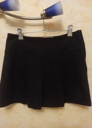 Шерстяная юбка юбочка в складку спереди на подкладке1 фото