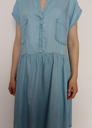 Блакитна сукня плаття 100% ліоцел blue sewen p. m оверсайз
