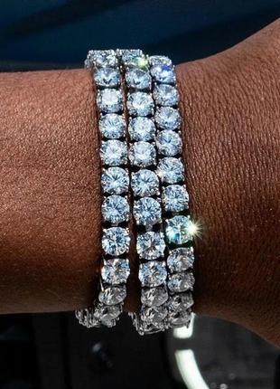 Супер красивая цепочка на руку с цирконием ожерелье браслет 925 серебро1 фото