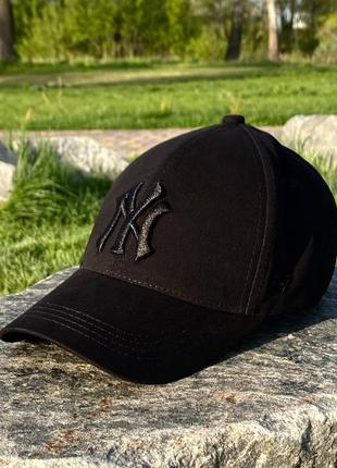 Кепка new york yankees черная лого / бейсболка мужская / женская3 фото