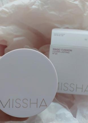 Кушон missha magic cushion cover lasting spf50+/pa+++ no23 natural beige, 15g