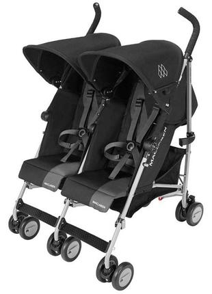 Коляска-трость для двойни maclaren twin triumph black charcoal