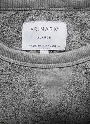 Мужская кофта серая меланж мягкая primark xl