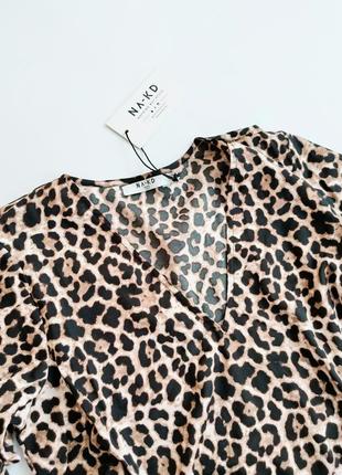 Платье леопардовое с принтом леопард na-kd 36,  s,  446 фото