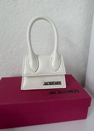 Сумка жакмюс кожа jacquemus white