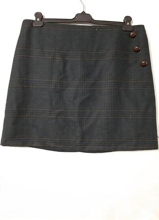 Шерстяная юбка клетка в клетку  теплая килт шотландка