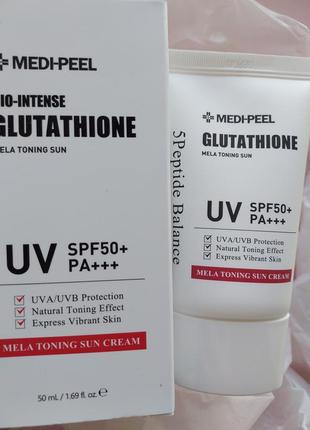 Medi-peel bio-intense glutathione mela toning sun cream тонизирующий солнцезащитный крем с отбеливающим эффектом