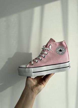 Кеди високі рожеві converse