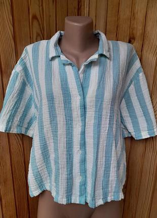 Стильна бавовняна сорочка у смужку муслін