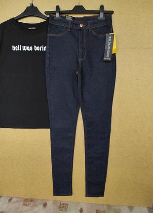 Мягкие джинсы скини стрейтч skinny с высокой посадкой h&m4 фото