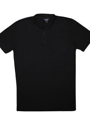 Чоловіча футболка поло чорна удлиненка boohoo l