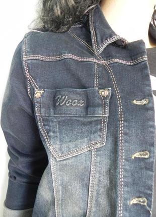Стильная джинсовая стрейчевая куртка пиджак кардиган3 фото