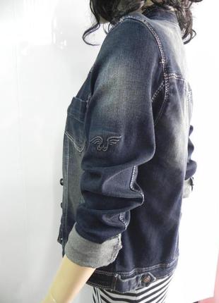 Стильная джинсовая стрейчевая куртка пиджак кардиган4 фото