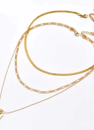 Модное многослойное ожерелье со змеиной цепью, кулон, ожерелье4 фото