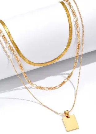 Модное многослойное ожерелье со змеиной цепью, кулон, ожерелье1 фото