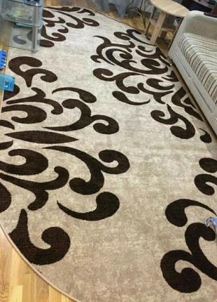 Килим 1.5x4м cappuccino 0347 beige короткий ворс завиток