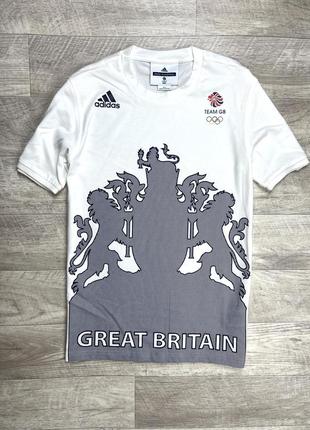 Adidas team gb футболка s размер белая спортивная