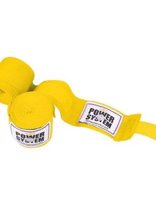 Бинти для боксу power system ps-3404 yellow (4 м)1 фото