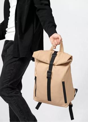 Чоловічий рюкзак sambag rolltop one бежевий4 фото