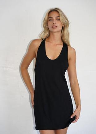 Майка черная футболка платье туника espitit красивая стильная женская1 фото