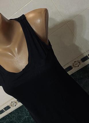 Майка черная футболка платье туника espitit красивая стильная женская2 фото