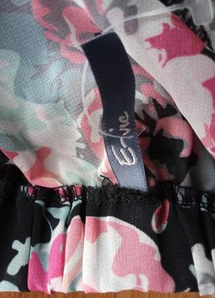 Нежная шифоновая туника короткий сарафан блуза майка модный цветочный принт4 фото