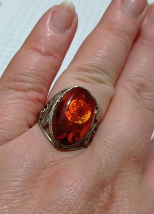 Янтарь,  кольцо   с натуральным янтарем4 фото
