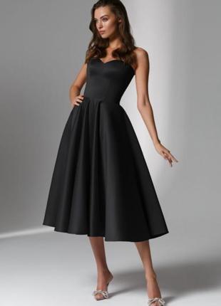 Коктейльное черное платье unique vintage, на выпускной1 фото