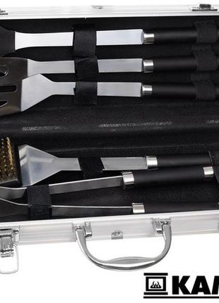 Набор инструментов для барбекю и гриля - набор из 5 аксессуаров + чемодан kaminer польша2 фото