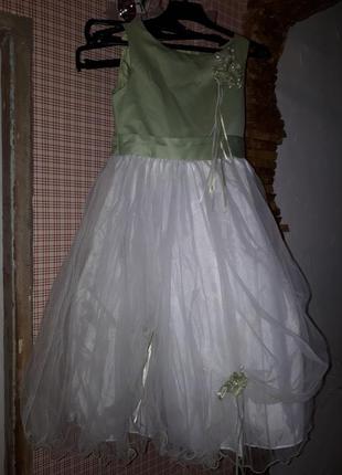 Платье нарядное мята р. 8-12лет