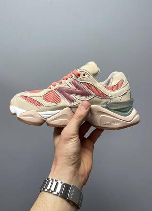 Красивейшие женские кроссовки new balance 9060 inside voices CORINNA cookie pink бежевые с розовым