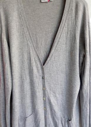 Стильный элегантный кардиган с перламутровыми пуговками джемпер пуловер  серый3 фото