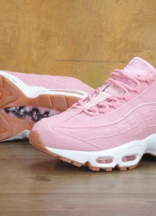 Женские кроссовки nike air max 95 pink white.