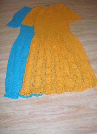 Платье вязаное желтое2 фото