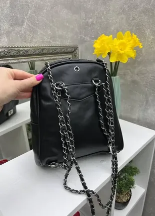 Черный - сумка-рюкзак - стильный, молодежный и удобный, на молнии4 фото