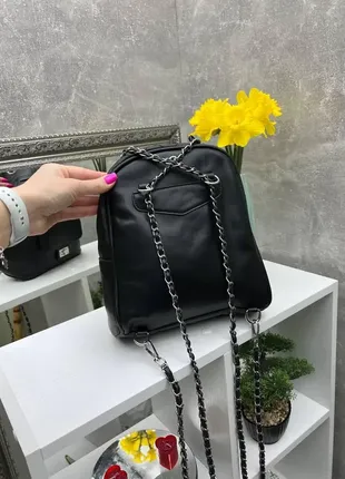 Черный - сумка-рюкзак - стильный, молодежный и удобный, на молнии5 фото