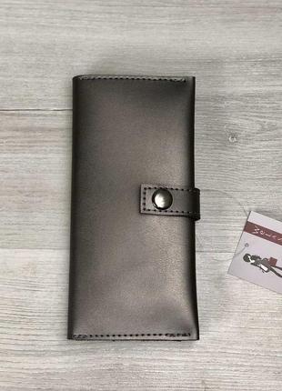 Жіночий гаманець металік гаманець гаманець срібний гаманець1 фото