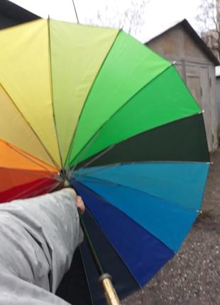 Зонт женский радуга радужный цветной ярки красочный летний калоритный7 фото