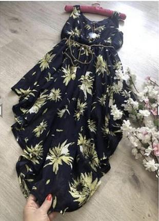 Дуже класне асиметричне шифонове плаття з квітами, сукні з квітковим принтом,